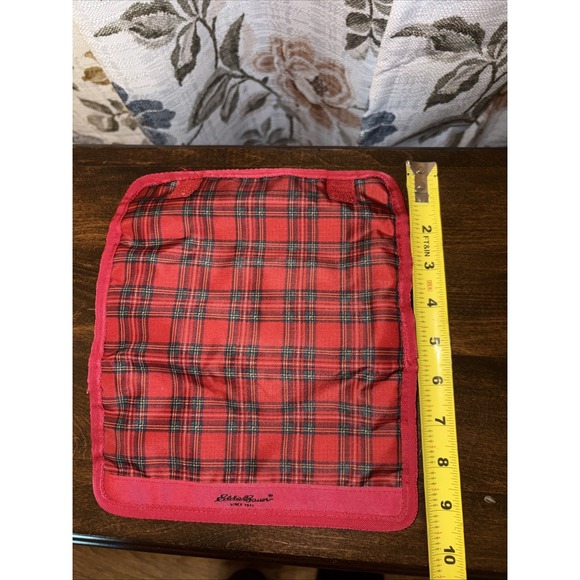 Eddie Bauer Red Plaid Jewelry Case Roll Up Travel Bag - Picture 4 of 7
